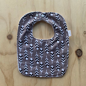 Feathers Grey Dinner Bib