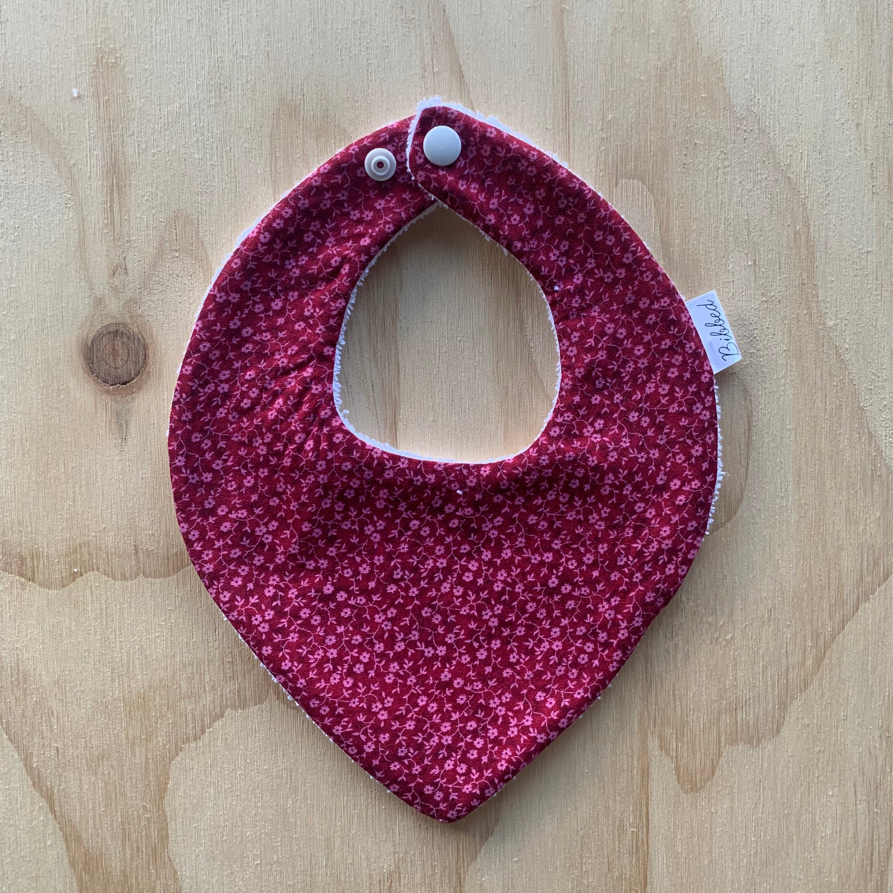 Cranberry Floral Dribble Bib