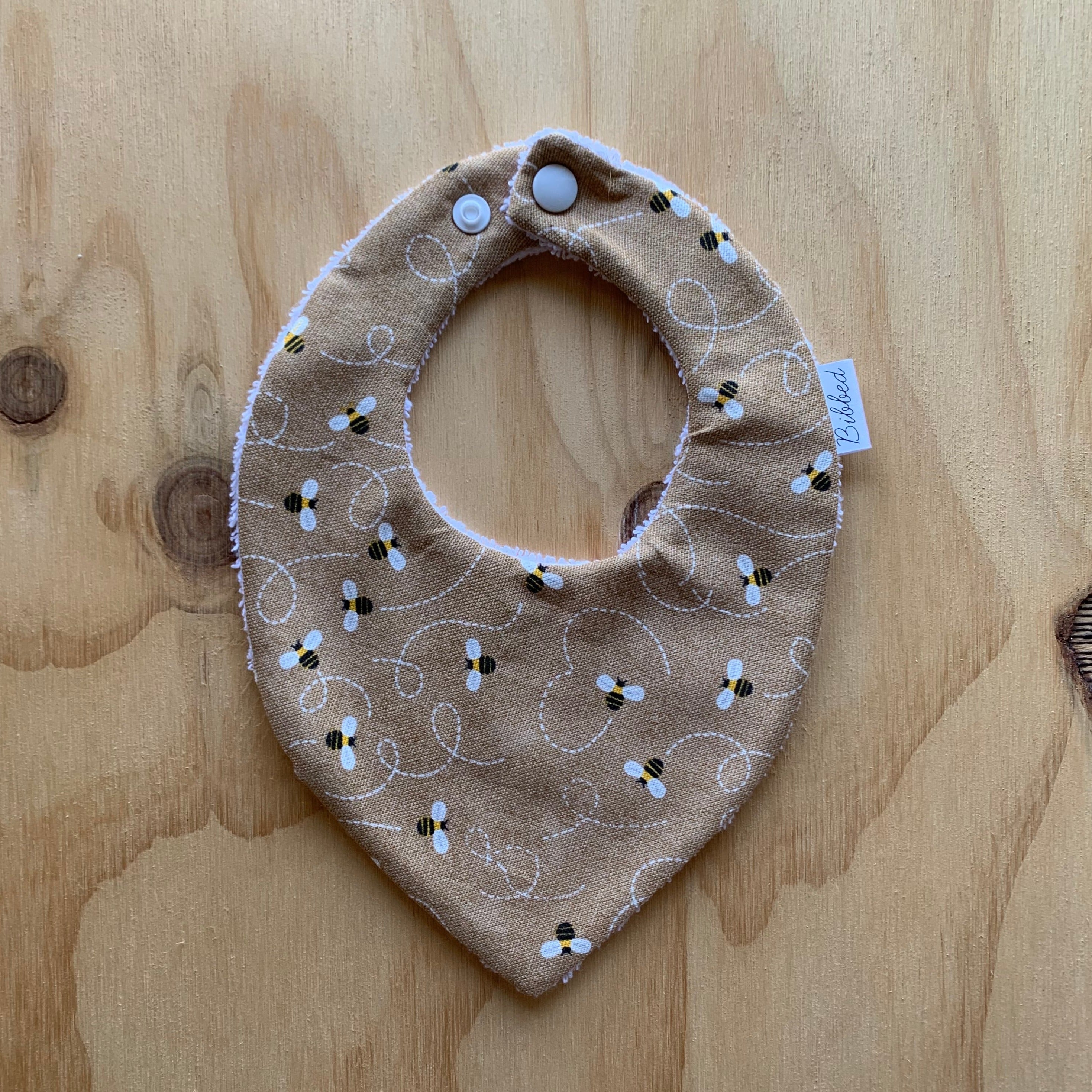 Bees Brown Dribble Bib