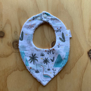 Dinosaurs White Dribble Bib