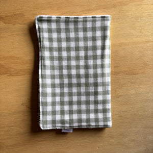 Green Gingham Burp Cloth