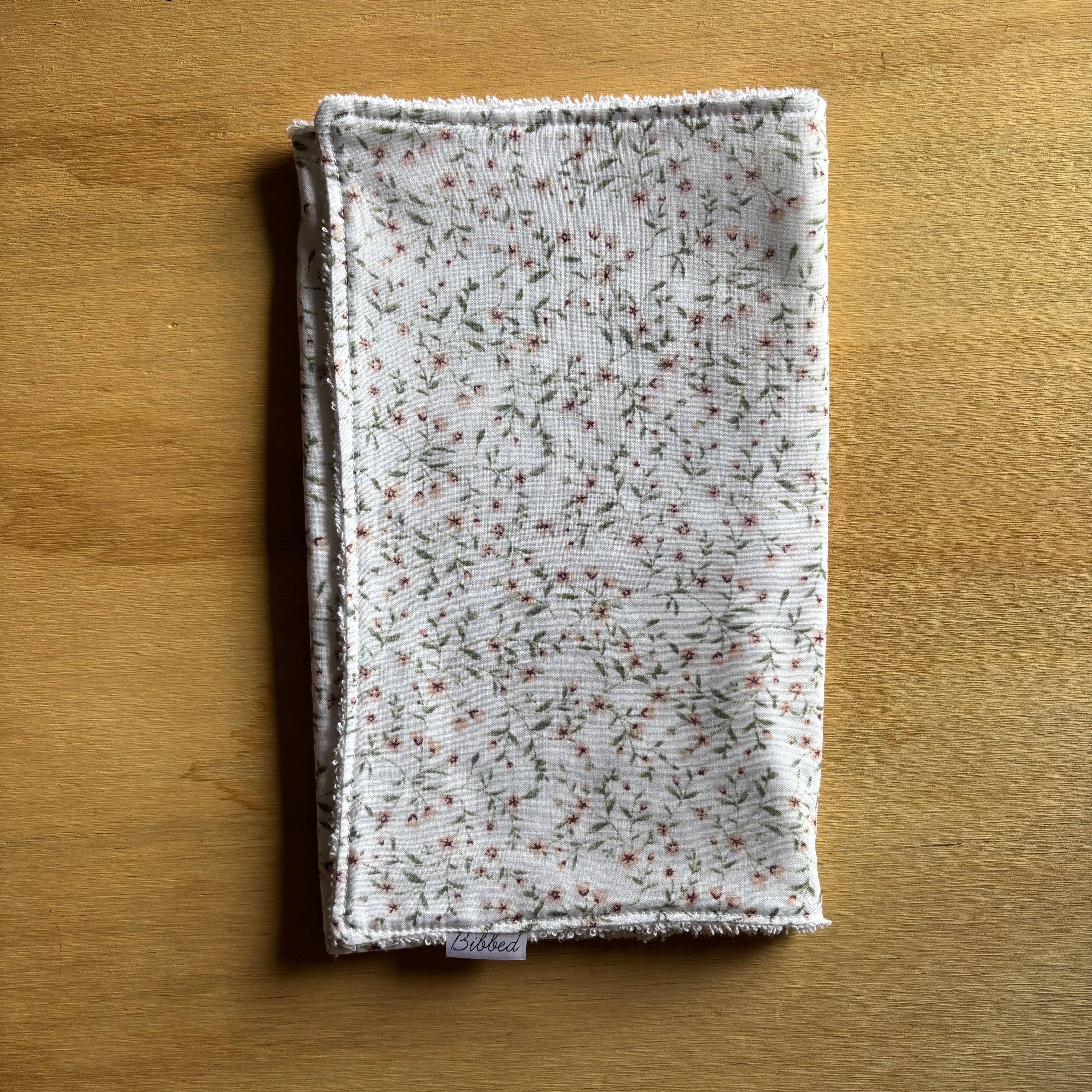 Pink Flowers Burp Cloth