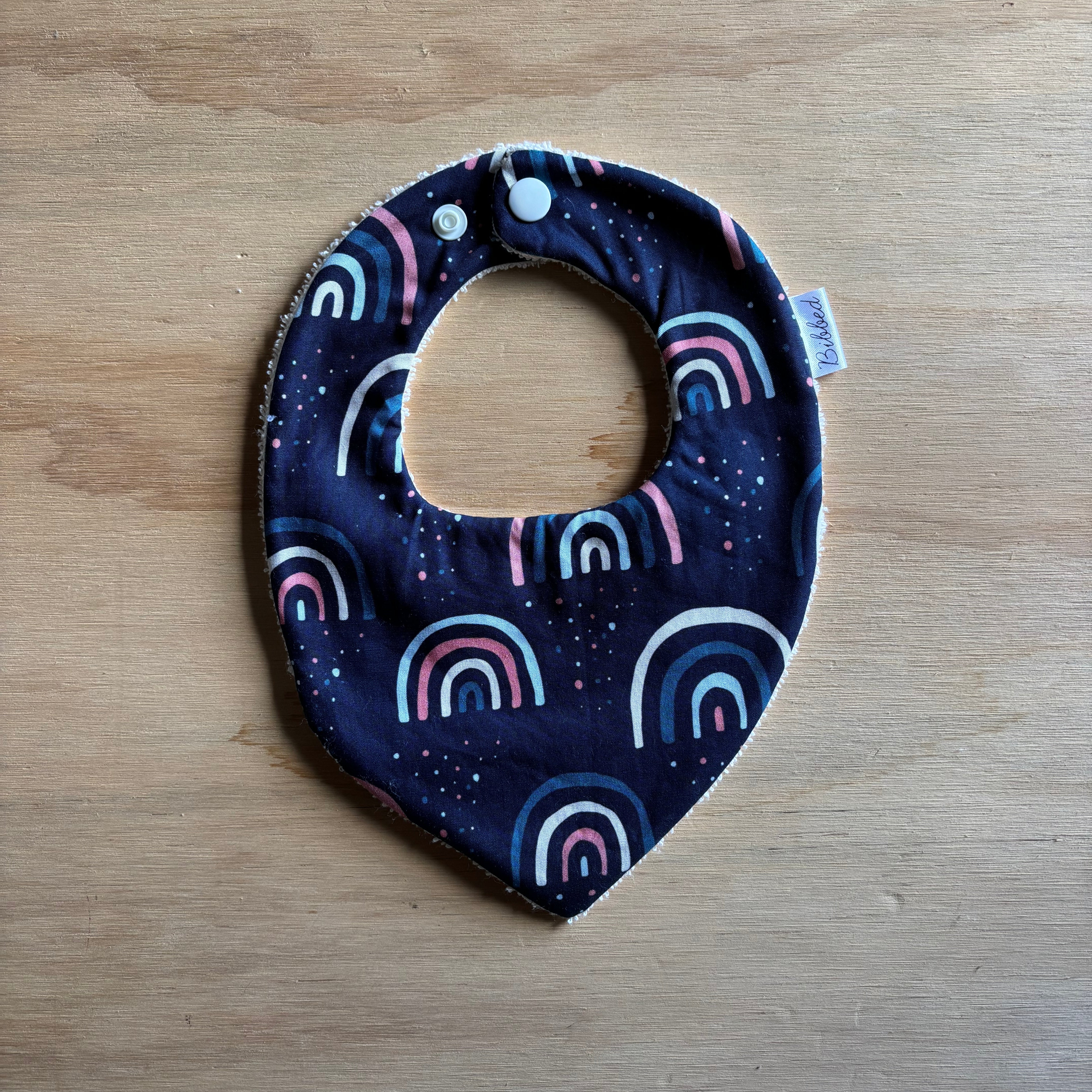 Rainbow Navy Dribble Bib