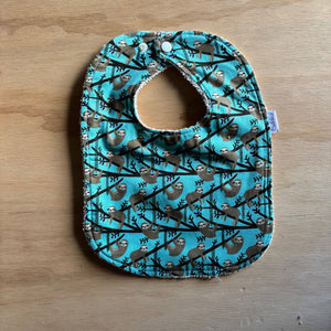 Sloths Blue Dinner Bib