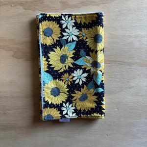 Sunflowers Black Burp Cloth