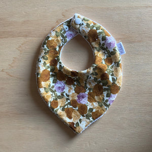Brown Floral Dribble Bib