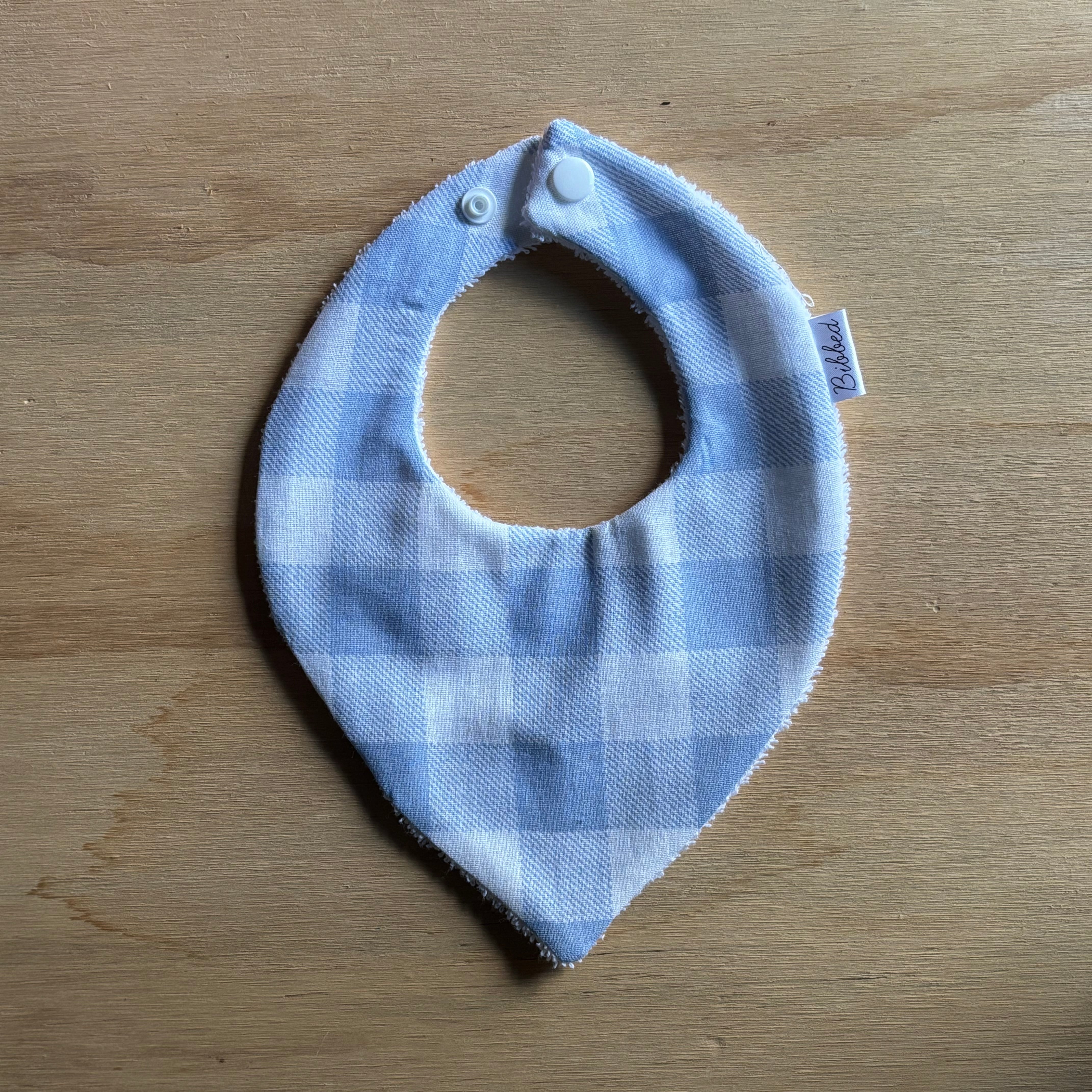 Gingham Blue Dribble Bib