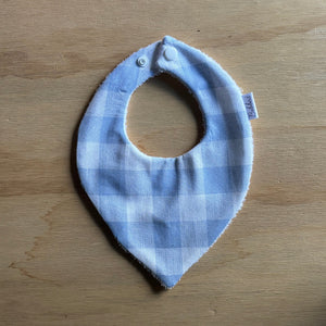 Gingham Blue Dribble Bib