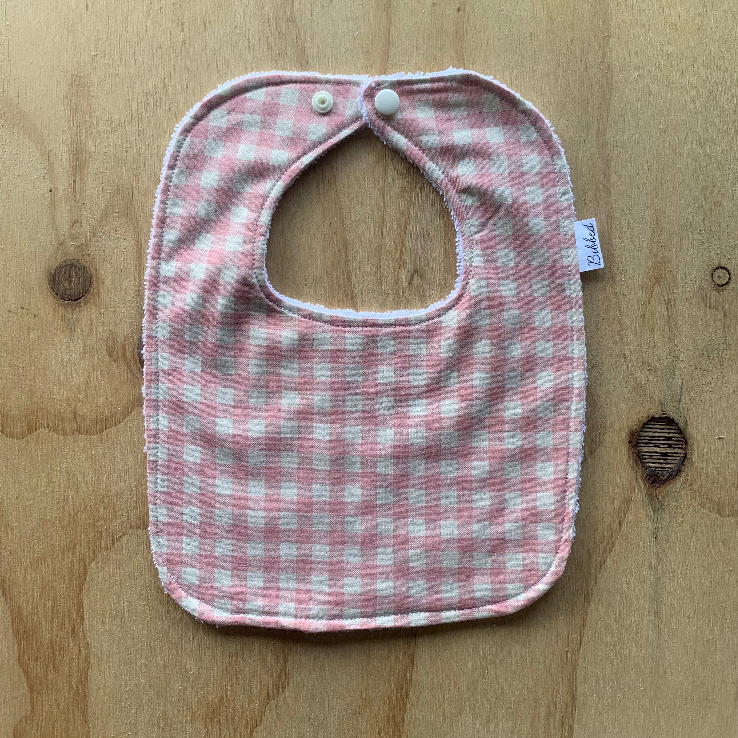 Gingham Pink Dinner Bib