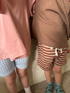 Gingham Blue Bike Shorts