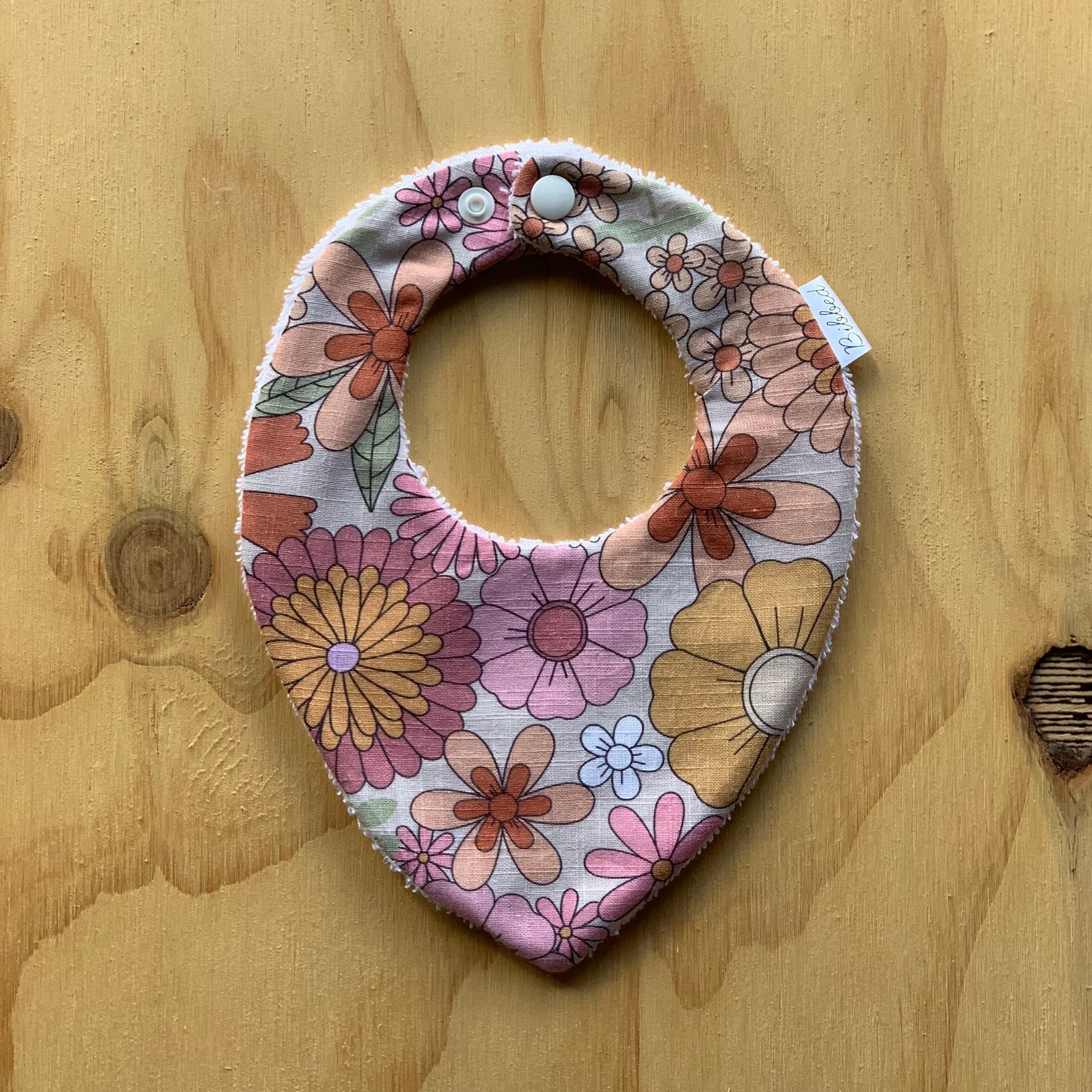 Retro Flowers Dribble Bib