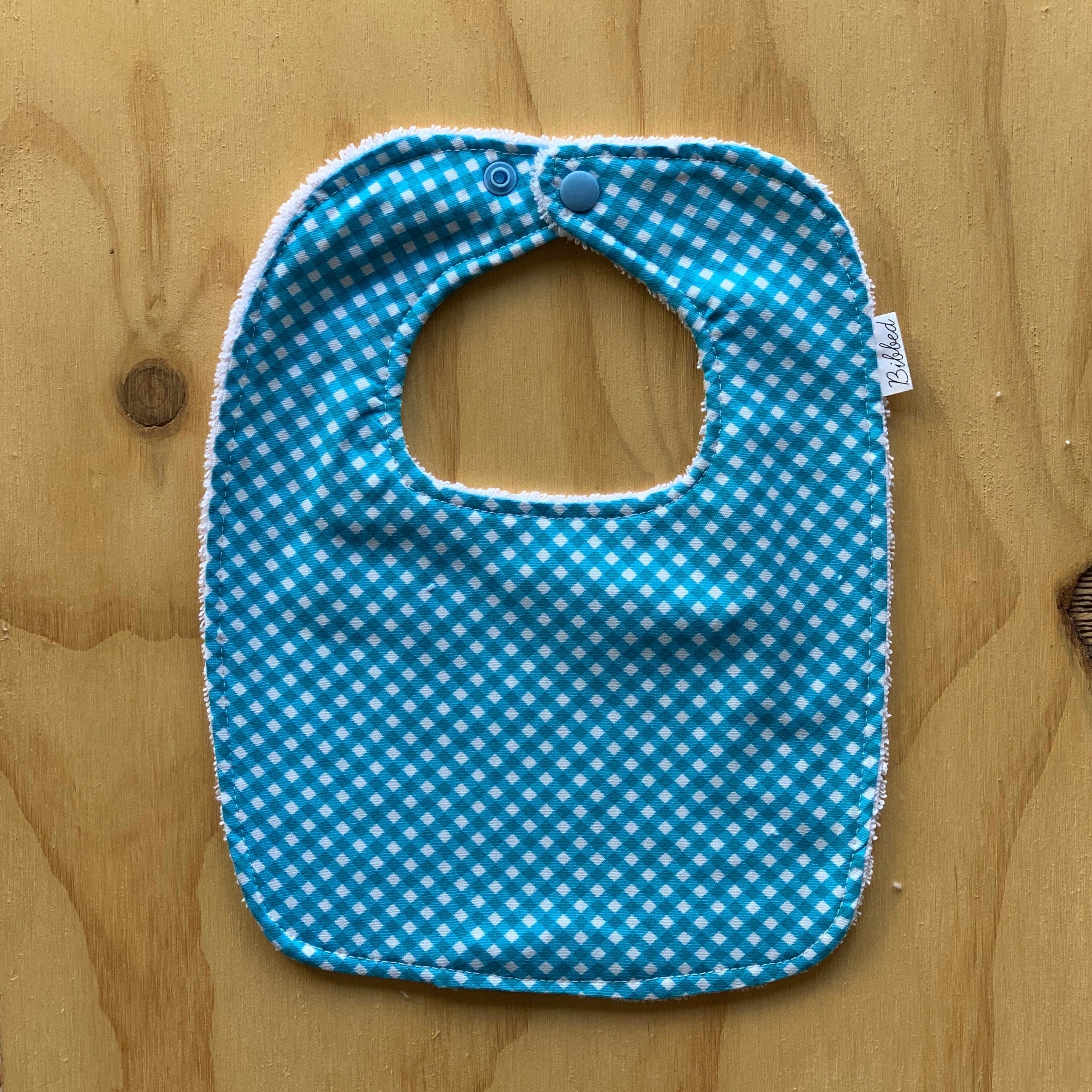 Gingham  Blue Dinner Bib