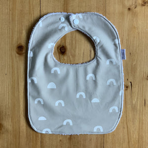 Rainbows Grey Dinner Bib