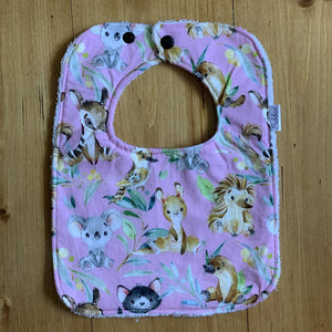 Native Animals Pink Dinner Bib