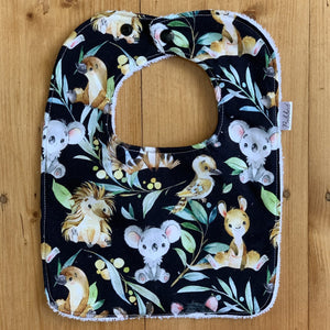 Native Animals Black Dinner Bib