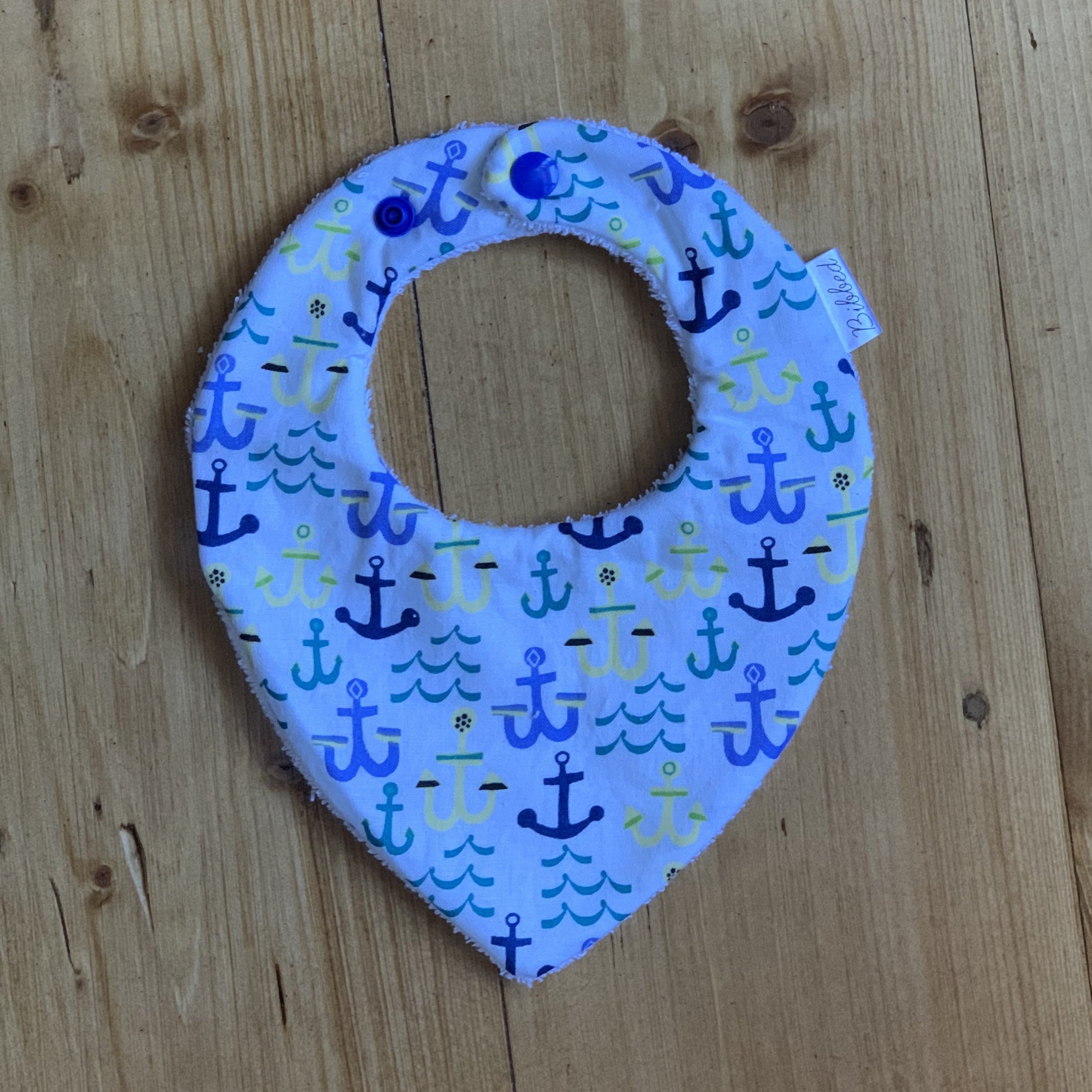 Anchors White Dribble Bib
