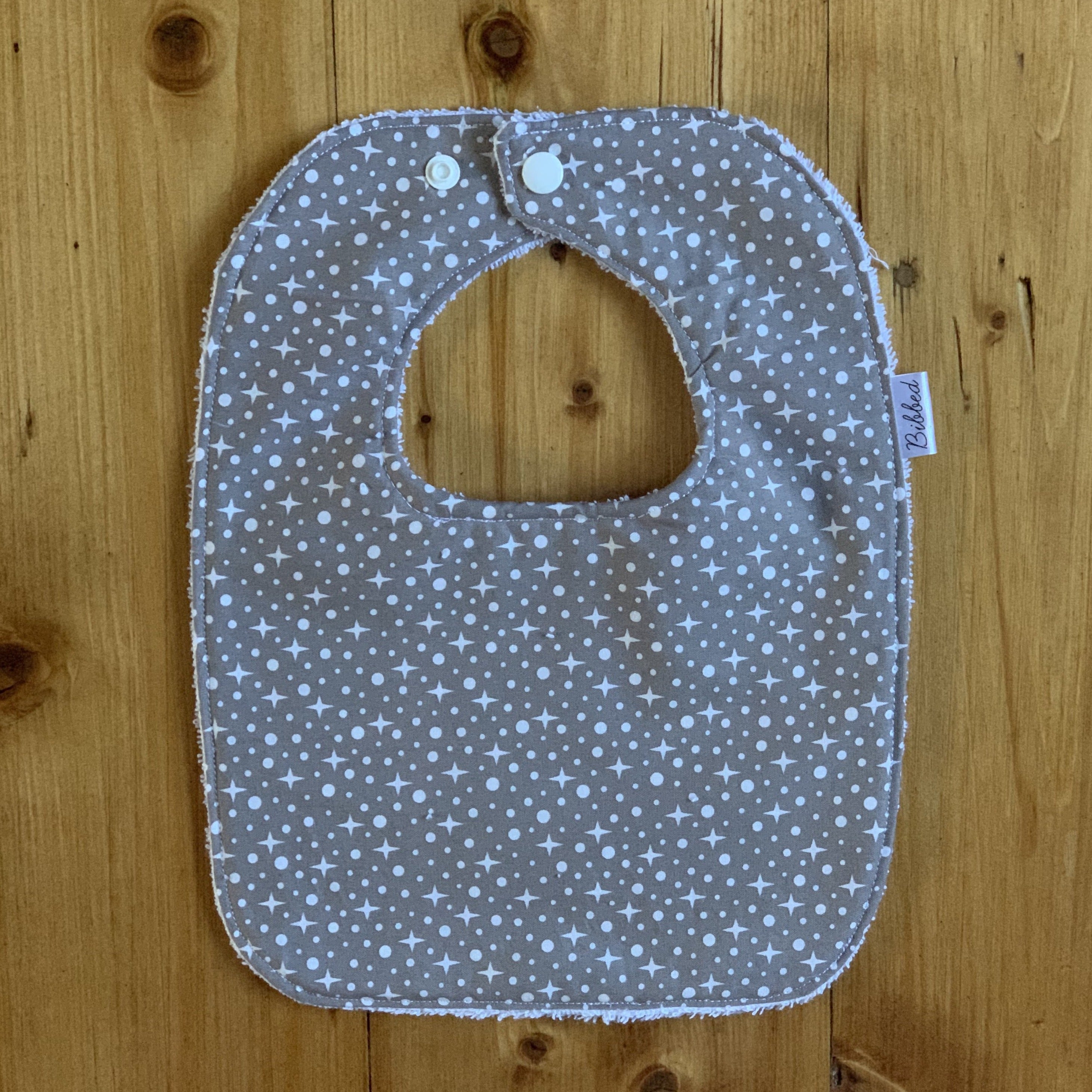 Grey Stars Dinner Bib