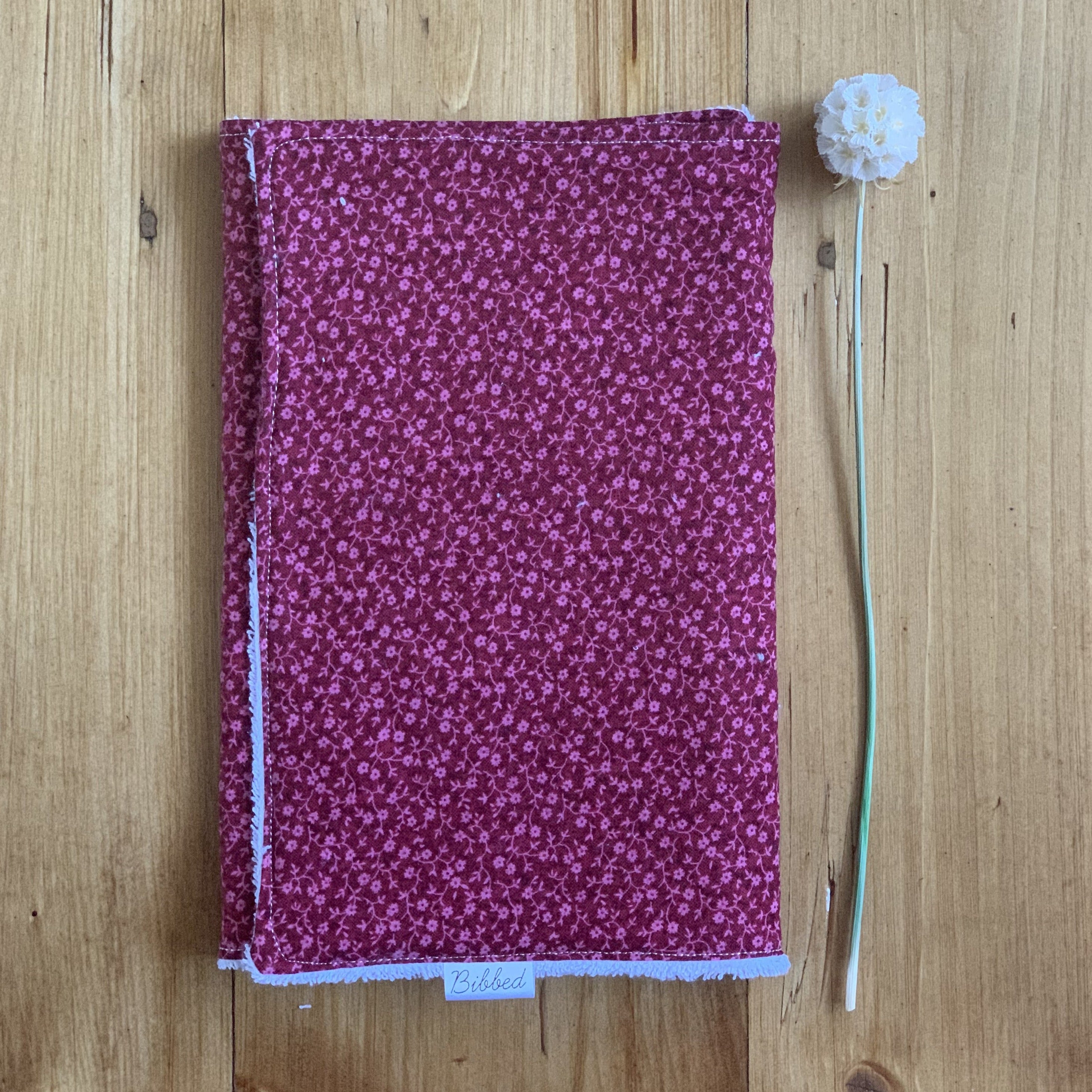 Cranberry Floral Burp Cloth