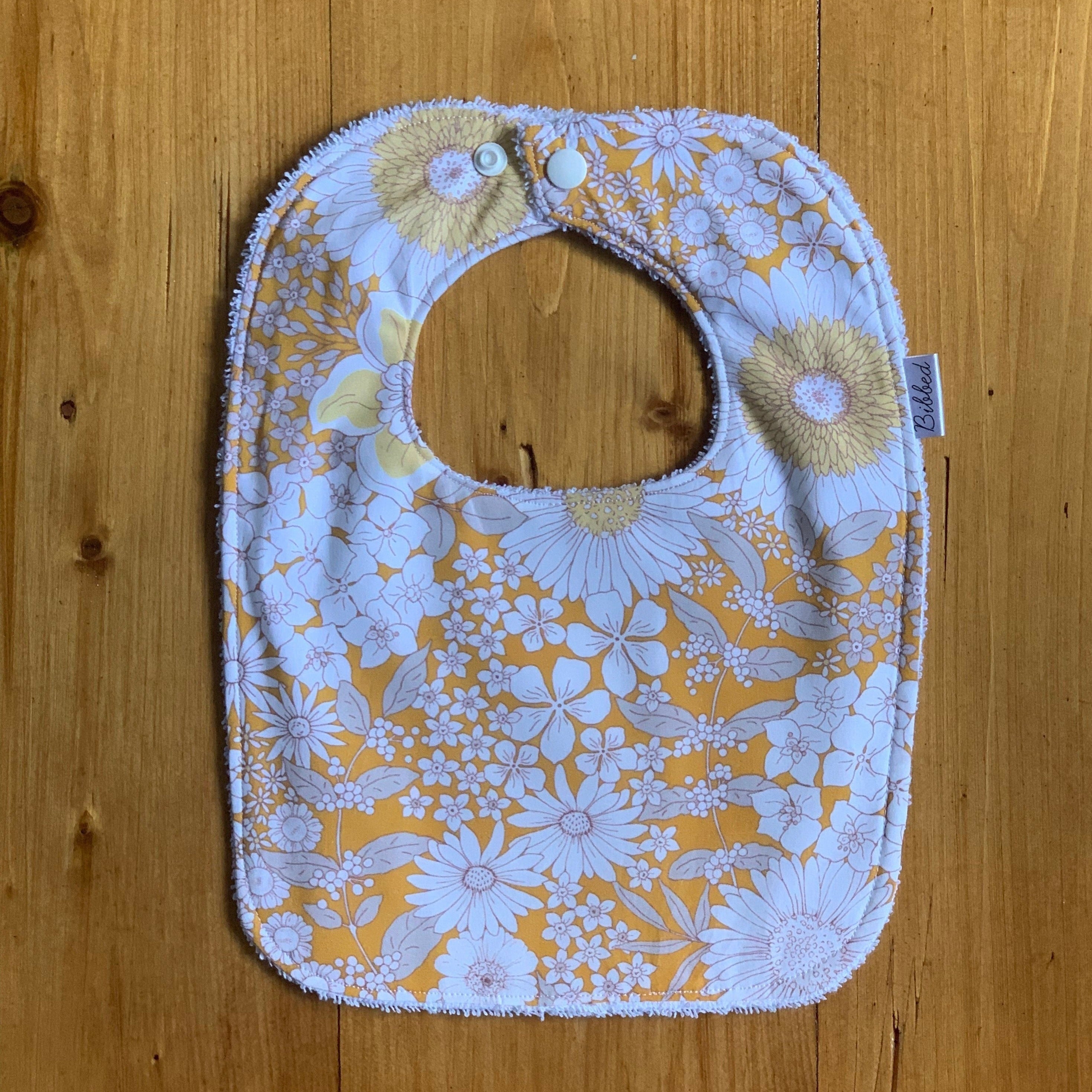 Mustard Floral Dinner Bib