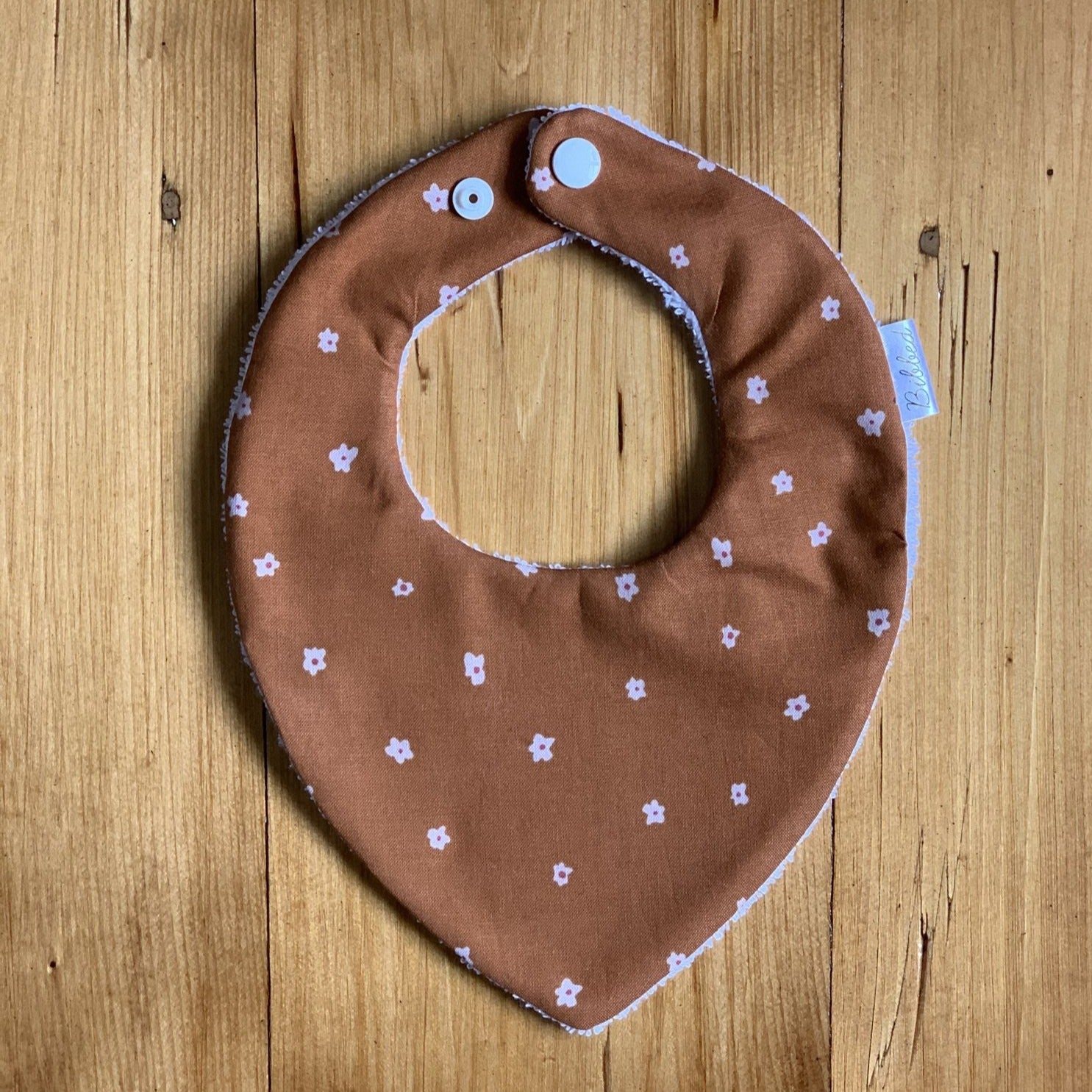 Brown Floral Dribble Bib